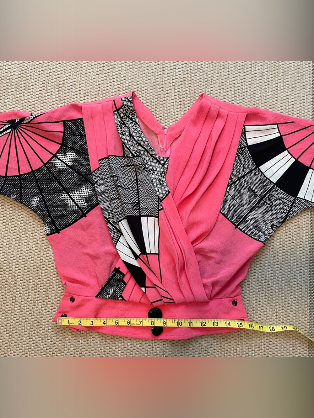 Pink Graphic Fan Print Top